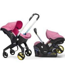 hot pink stroller and carseat