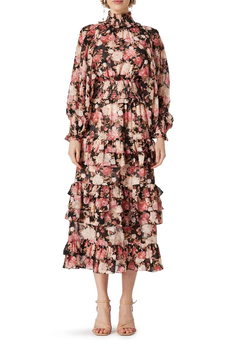 Sale on Elliatt Sonvia Floral Print Long Sleeve Maxi Dress