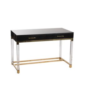 High Gloss 2 Drawers Writing Desk