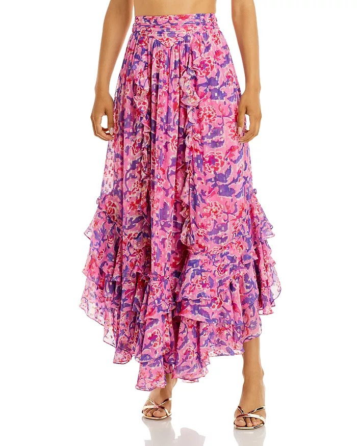 Sale on ROCOCO SAND Floral Print Ruffled Maxi Skirt