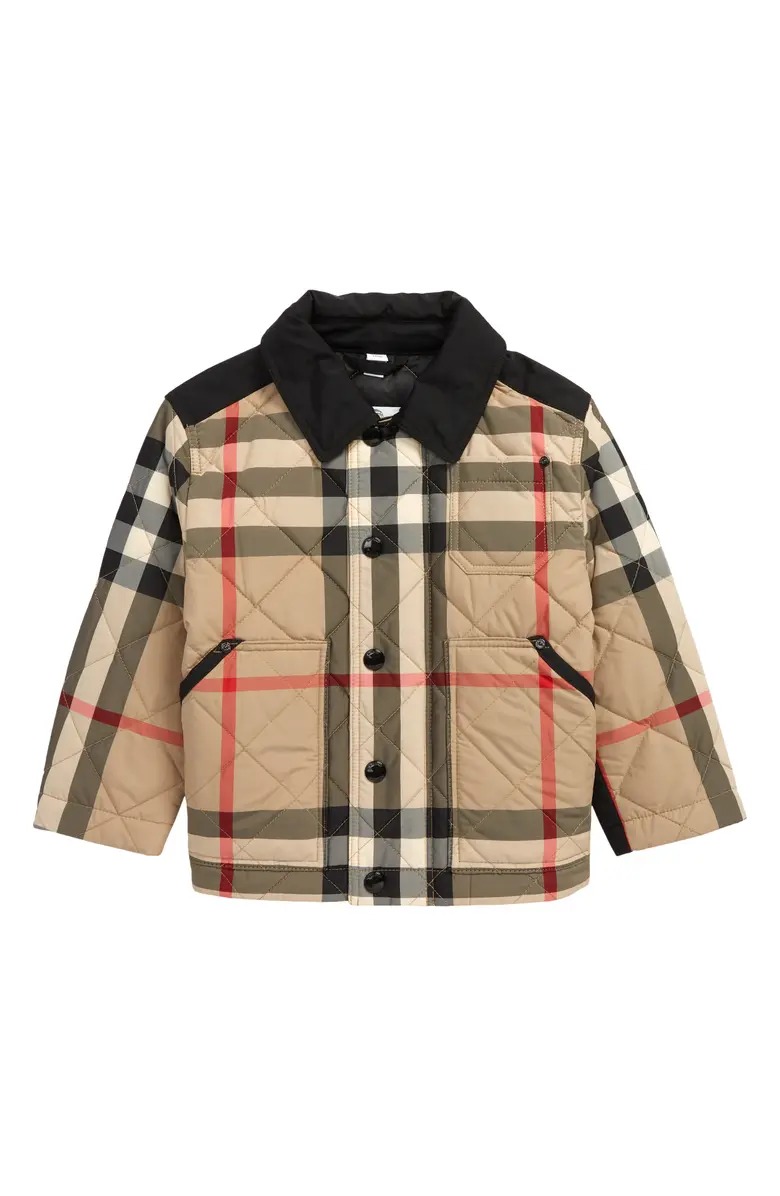 Sale on Burberry Kids' Check Diamond Quilted Jacket
