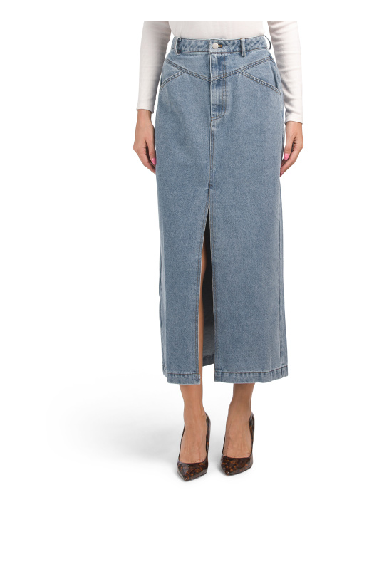 Front Yoke Denim Skirt - Dealperx