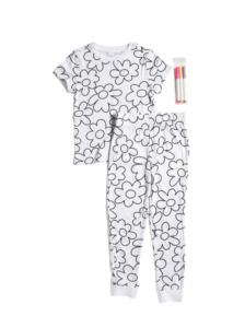 2pc Girls Color Your Own Sleepwear Set