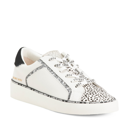 Sale on Vintage Havana Leather Ray Cheetah Detail Sneakers