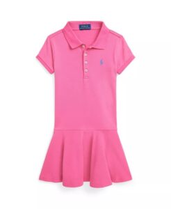 Toddler and Little Girls Stretch Mesh Polo Dress