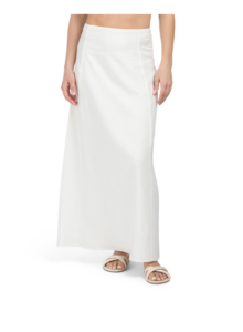 Linen Blend A-line Maxi Skirt