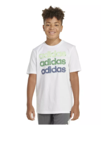 Big Boys Short-sleeve Linear Stack Logo Graphic Cotton T-shirt