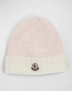 Girl's Logo-print Knit Wool Hat, Size Xxxs-xs
