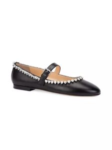 Audrey Embellished Leather Mary Jane Ballet Flats $50 Gift Card with Purchase