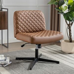 Criss Cross Chair Armless Pu Leather Office Desk Chair