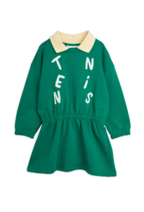Kids' Tennis Appliqué Long Sleeve Organic Cotton Graphic Sweatshirt Dress