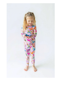 Kids' Butterfly Print Fitted Two-piece Pajamas