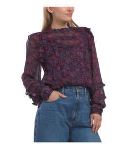 Fiorela Printed Blouse with Camisole