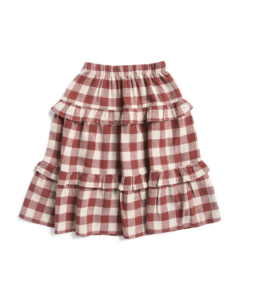 Linen Toddler Girls Ruffled Midi Skirt Size 2-5
