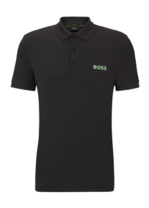 Slim-fit Polo Shirt with Mesh Logo Size S