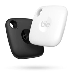 Tile Mate 2-pack. Bluetooth Tracker, Keys Finder and Item Locator for Keys, Bags and More; Up to 250 Ft. Range. Water-resistant. Phone Finder. Ios and Android Compatible.