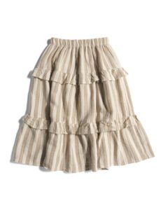 Toddler Girls Linen Blend Ruffled Midi Skirt