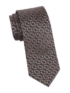 Swirl Geometric Woven Silk Tie