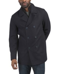 Wool Blend Burnett Double Breasted Peacoatp