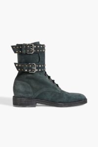 Teylon Studded Suede Combat Boots