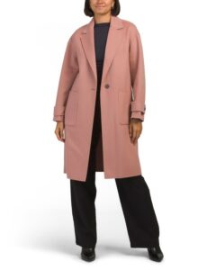 Wool Blend Easy One Button Coat