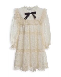 Girls' Seraphina Stone Lace Long Sleeved Midi Dress - Little Kid, Big Kid