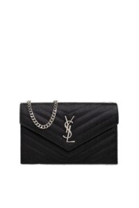 Saint Laurent Cassandre Matelassé Envelope Chain Wallet