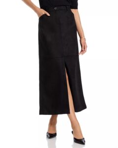 Faux Suede a Line Maxi Skirt