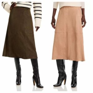 Faux Suede a Line Skirt