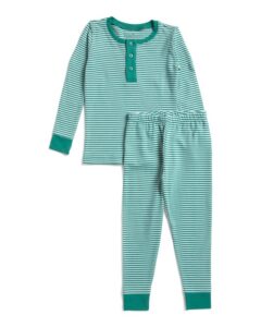 Kids Pima Cotton Snug Fit Striped Pajama Set