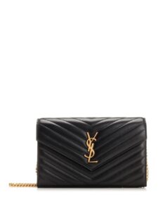 Saint Laurent Cassandre Matelassé Chain Wallet