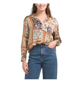 Printed Shirting Top