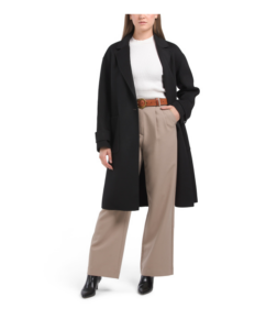 Wool Blend Easy One Button Coat