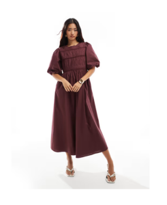 Maureen Midaxi Dress in Burgundy