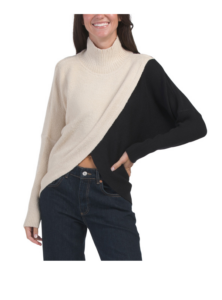 Crossover Mock Neck Sweater