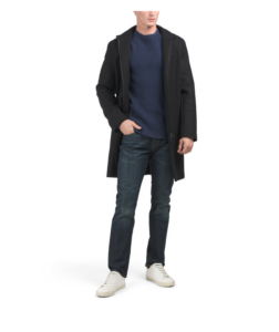 Wool Blend Melton Belvin Coat