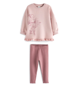 Kids' Ballet Ruffle Oversize Sweatshirt & Leggings Set