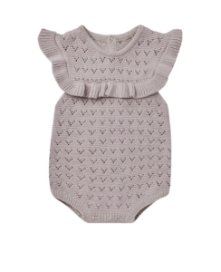 Ruffle Organic Cotton Pointelle Romper