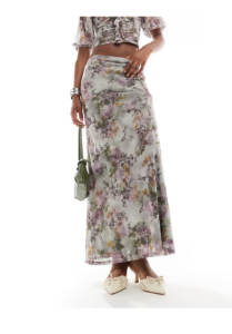 Floral Print Maxi Skirt