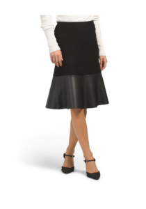 Faux Leather Peplum Skirt 25in