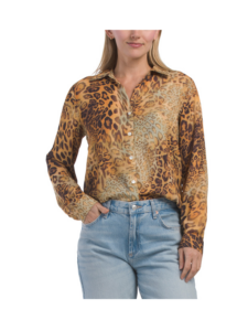 Long Sleeve Printed Woven Shirt