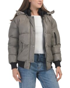 Genuine Leather Puffer Jacket