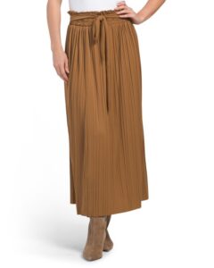 Pull on Pointelle Knit Flared Midi Skirt