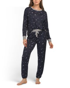 2pc Multi Star Pullover Top and Joggers Pajama Set