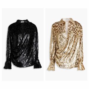 Luella Wrap-effect Metallic Fil Coupé Lurex and Silk-blend Blouse