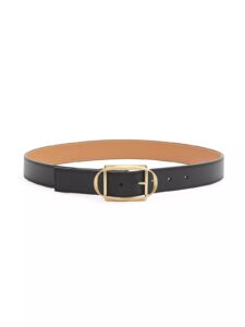 Goldtone Buckle Leather Belt