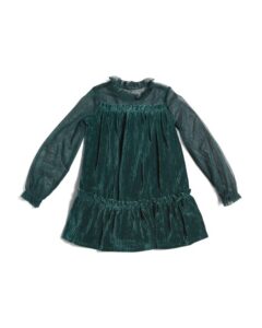 Toddler Little Girls Pleated Velour Dress