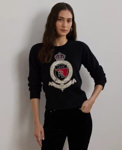 Petite Intarsia-knit Crest Sweater