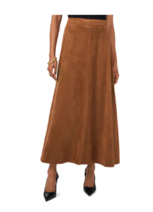 Faux Suede A-line Skirt