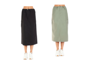 Cargo Skirt with Drawstring Midi Skirt